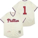 Philadelphia Phillies #1 Richie Ashburn Cream 1948 Throwback Jersey