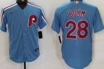 Philadelphia Phillies #28 Alec Bohm Light Blue Cool Base Jersey