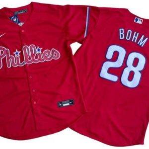 Philadelphia Phillies #28 Alec Bohm Red Cool Base Jersey