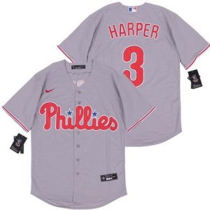 Philadelphia Phillies #3 Bryce Harper Gray 2020 Cool Base Jersey