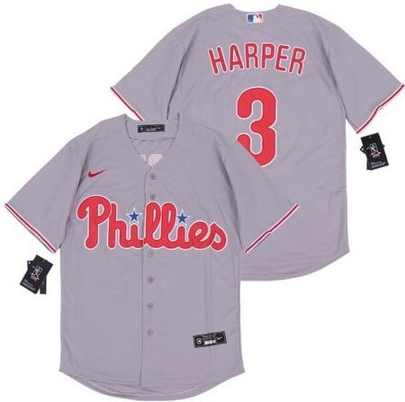 Philadelphia Phillies #3 Bryce Harper Gray 2020 Cool Base Jersey