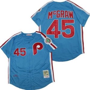 Philadelphia Phillies #45 Tug McGraw Blue 1983 Throwback Jersey
