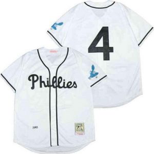 Philadelphia Phillies #4 Jimmy Foxx White 1945 Throwback Jersey