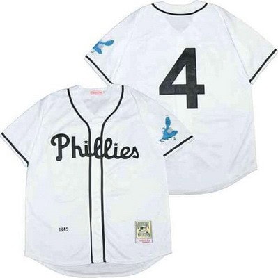 Philadelphia Phillies #4 Jimmy Foxx White 1945 Throwback Jersey