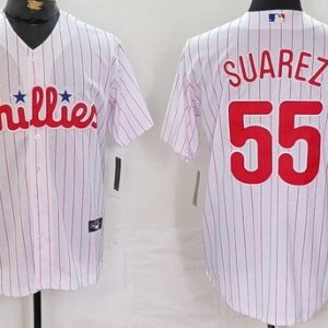 Philadelphia Phillies #55 Ranger Suarez White Cool Base Jersey
