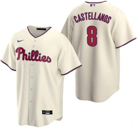 Philadelphia Phillies #8 Nick Castellanos Cream Cool Base Jersey