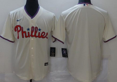 Philadelphia Phillies Blank Cream Cool Base Jersey