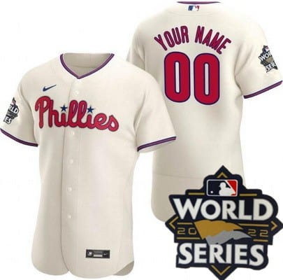 Philadelphia Phillies Customized Cream 2022 World Series Authentic Jersey