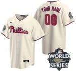 Philadelphia Phillies Customized Cream 2022 World Series Cool Base Jersey
