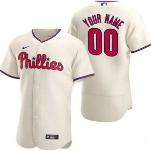 Philadelphia Phillies Customized Cream Authentic Jersey