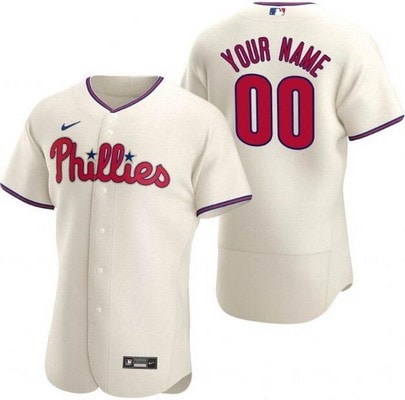 Philadelphia Phillies Customized Cream Authentic Jersey