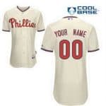 Philadelphia Phillies Customized Cream Cool Base Jersey