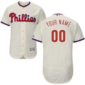 Philadelphia Phillies Customized Cream FlexBase Jersey