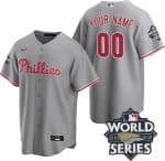 Philadelphia Phillies Customized Gray 2022 World Series Cool Base Jersey