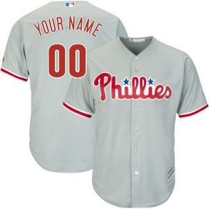 Philadelphia Phillies Customized Gray Cool Base Jersey