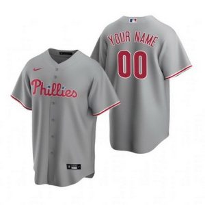 Philadelphia Phillies Customized Gray Road 2020 Cool Base Jersey