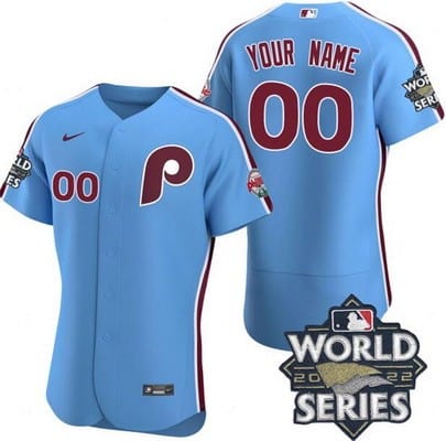 Philadelphia Phillies Customized Light Blue 2022 World Series Authentic Jersey