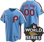 Philadelphia Phillies Customized Light Blue 2022 World Series Cool Base Jersey