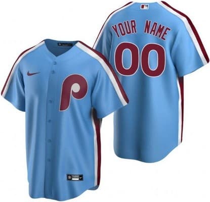 Philadelphia Phillies Customized Light Blue Cool Base Jersey