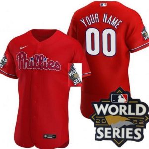 Philadelphia Phillies Customized Red 2022 World Series Authentic Jersey