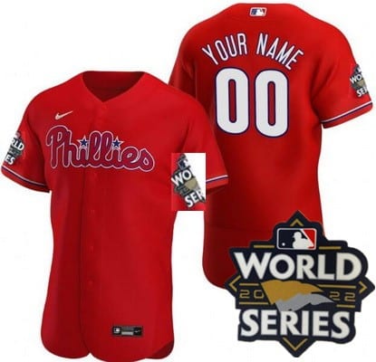 Philadelphia Phillies Customized Red 2022 World Series Authentic Jersey
