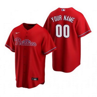 Philadelphia Phillies Customized Red Alternate 2020 Cool Base Jersey