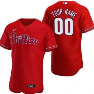 Philadelphia Phillies Customized Red Authentic Jersey