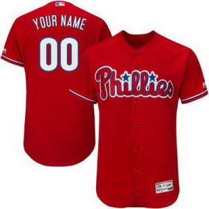 Philadelphia Phillies Customized Red FlexBase Jersey