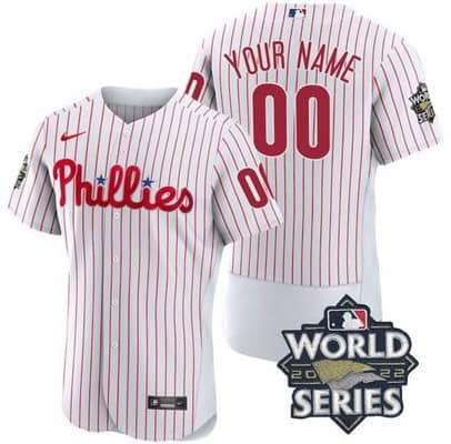 Philadelphia Phillies Customized White 2022 World Series Authentic Jersey