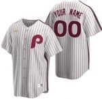 Philadelphia Phillies Customized White Cooperstown Collection Cool Base Jersey