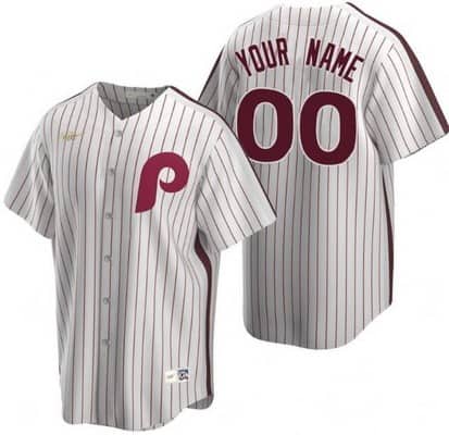 Philadelphia Phillies Customized White Cooperstown Collection Cool Base Jersey