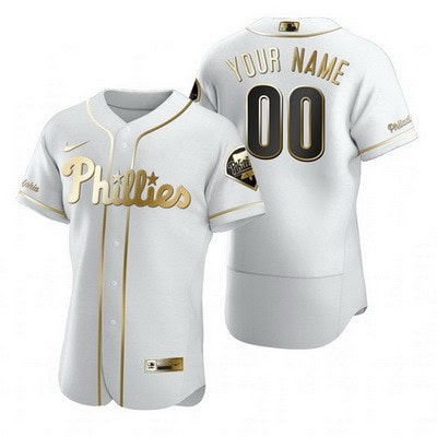 Philadelphia Phillies Customized White Gold 2020 FlexBase Jersey