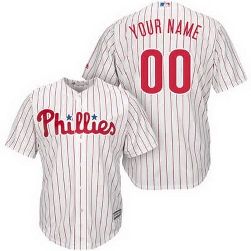 Philadelphia Phillies Customized White Stripes Cool Base Jersey
