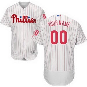 Philadelphia Phillies Customized White Stripes FlexBase Jersey