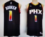 Phoenix Suns #1 Devin Booker Black 2022 Statement Icon Sponsor Swingman Jersey