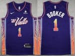 Phoenix Suns #1 Devin Booker Purple 2023 City Icon Sponsor Swingman Jersey