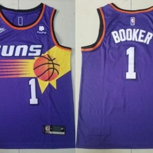 Phoenix Suns #1 Devin Booker Purple Classic Icon Sponsor Swingman Jersey