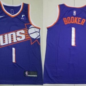 Phoenix Suns #1 Devin Booker Purple Icon Sponsor Swingman Jersey