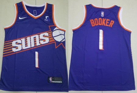 Phoenix Suns #1 Devin Booker Purple Icon Sponsor Swingman Jersey