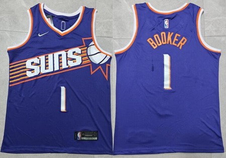 Phoenix Suns #1 Devin Booker Purple Icon Swingman Jersey