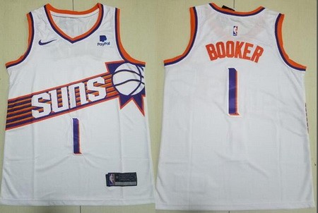 Phoenix Suns #1 Devin Booker White Icon Sponsor Swingman Jersey
