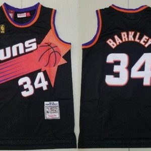 Phoenix Suns #34 Charles Barkley Black 1992 Throwback Swingman Jersey