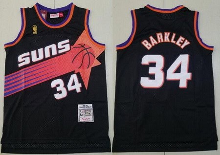 Phoenix Suns #34 Charles Barkley Black 1992 Throwback Swingman Jersey