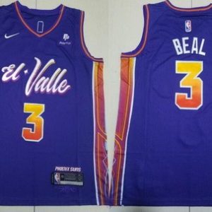Phoenix Suns #3 Bradley Beal Purple 2023 City Icon Sponsor Swingman Jersey