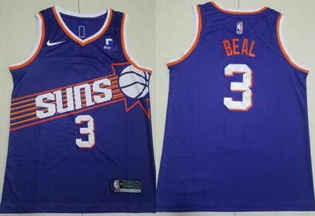 Phoenix Suns #3 Bradley Beal Purple Icon Sponsor Swingman Jersey