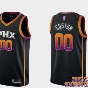 Phoenix Suns Custom Black 2022 Statement Icon Hot Press Jersey