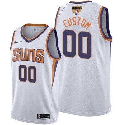 Phoenix Suns Custom White 2021 Finals Icon Hot Press Jersey