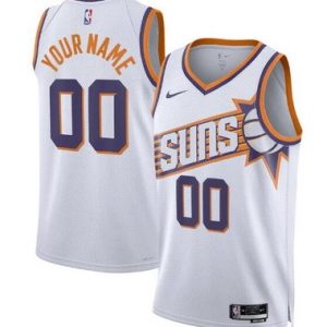Phoenix Suns Custom White 2023 Icon Heat Press Jersey