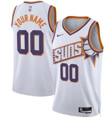 Phoenix Suns Custom White 2023 Icon Heat Press Jersey