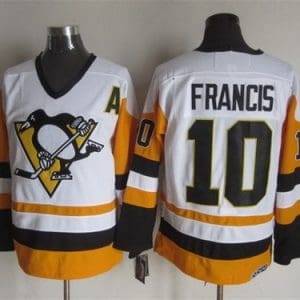 Pittsburgh Penguins #10 Ron Francis White Throwback Jersey
